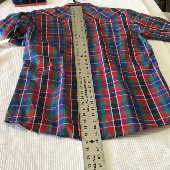 Vintage short sleeve Saddle King Western pearl button medium 15 1/2 regular - Picture 2 of 9